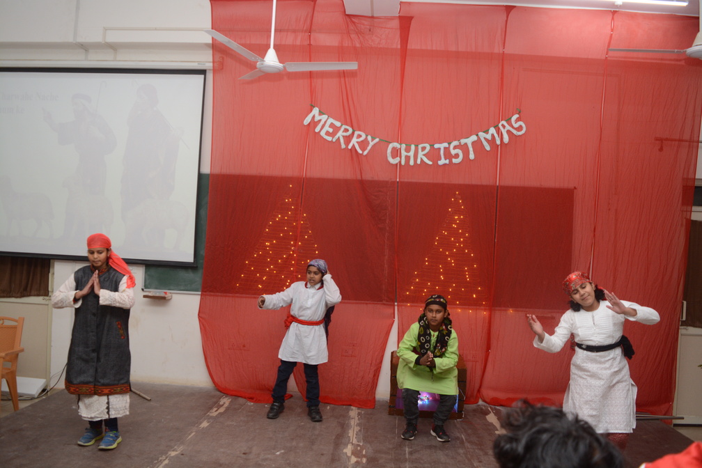 Children dance on Christmas day