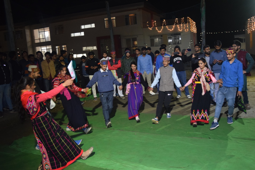Pahadi dance in front of hostel