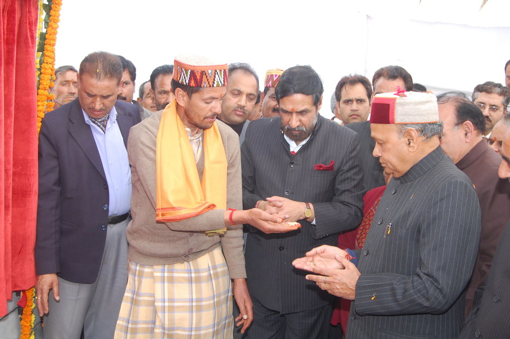 Chief Minister performing the Pooja rituals for Foundation Stone Laying