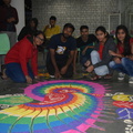 Students making rangoli