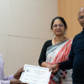 Certificate distribution by Director(Dr. Laxmidhar Behera) during Hindi Pakhwara and launching the official Hindi version of our website