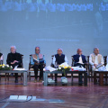 Masters of Innovation (L-R) Prof. Oussama Khatib, Sh. Kris Gopalakrishnan, Prof. T.A. Gonsalves, Prof. Ajit K. Chaturvedi &amp; Prof. Vinay K. Pathak